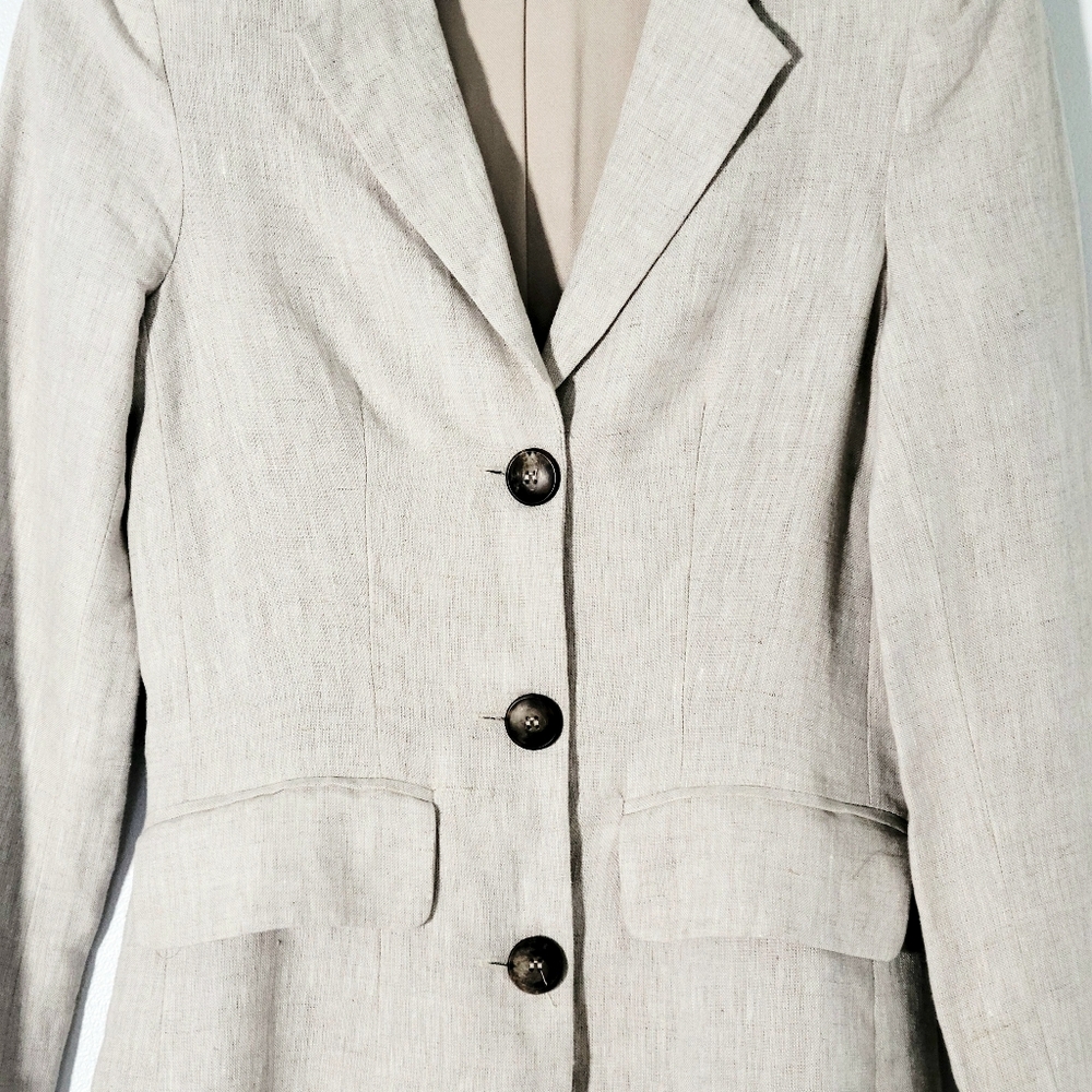 Reformation Aaron Blazer Dress Linen Natural size 2 - Picture 6 of 14